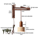 Axyaa Yellow Travertine LED Wall Light Fixture Glass Ball Vintage Industrial Bedroom Lamp