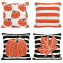 Axyaa Geometric Pumpkin Embroidered Throw Pillow Covers
