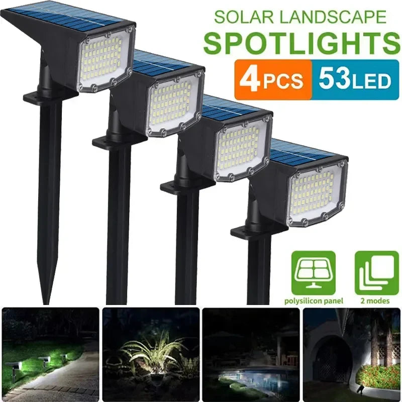 Axyaa Solar Spotlight 53LED Adjustable Outdoor Landscape Wall Light IP65 Waterproof