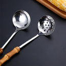 Axyaa Stainless Steel Colander Spoon with Wooden Handle