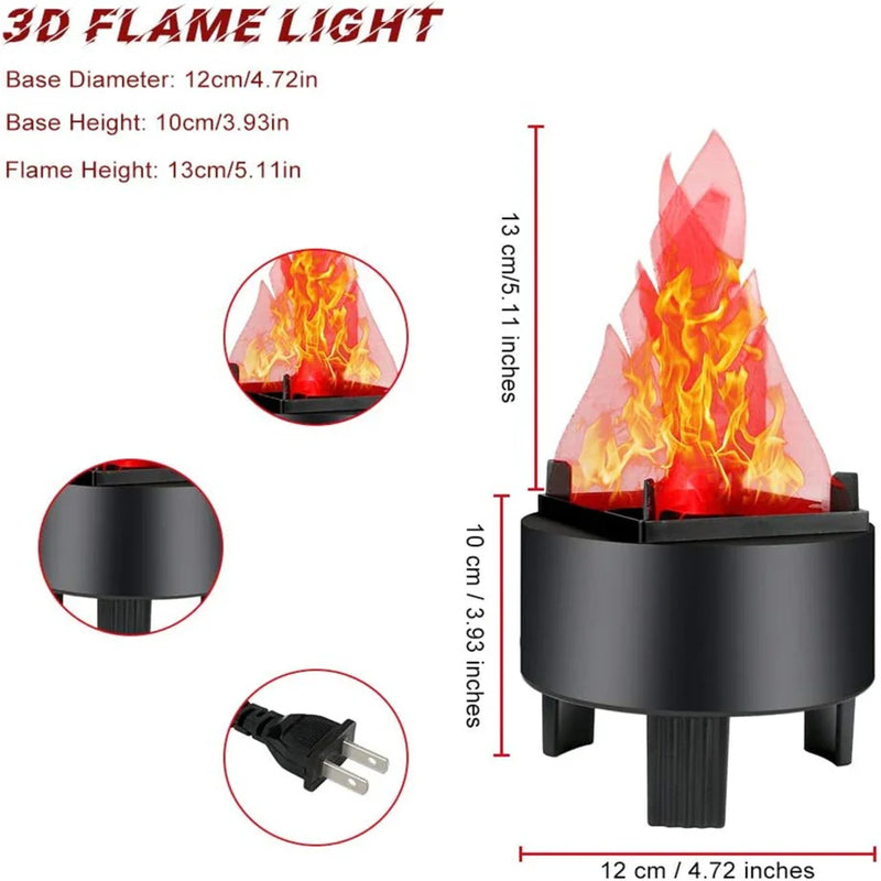 Axya LED Flame Light: 3D Artificial Fire Lamp for Party Decor