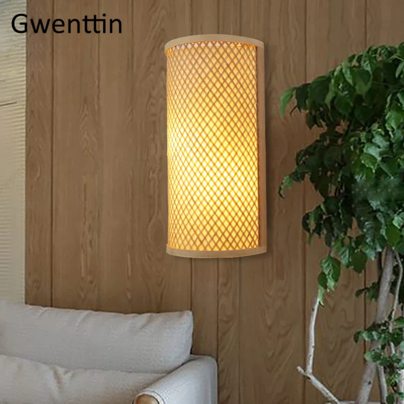 Axyaa Bamboo Wall Sconces LED Light Fixtures for Home Decor