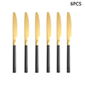 Axyaa Gold Stainless Steel Cutlery Set - 24pc Family Western Dining Gift Set