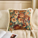 Axyaa Floral Cotton Linen Throw Pillowcase - 45x45 Jacquard Cushion Cover