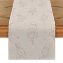 Axyaa Ballet Bunny Table Runner for Festive Dining Decor