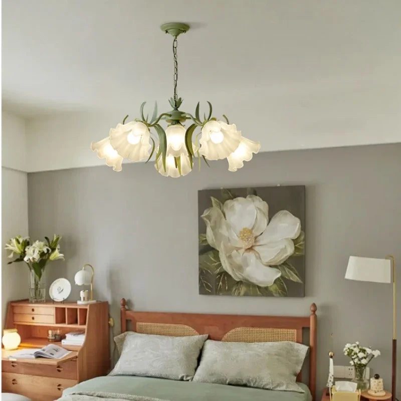 Axyaa Romantic Iron Art Flower Chandelier for Living Room, Bedroom, Villa, and Restaurant