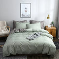 Axyaa Polyester Duvet Cover Set - King/Queen Size Plain Bedding with Pillow Cases