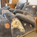 Axyaa Plush Cartoon Bear Blanket: Soft Warm Queen Comforter, Fluffy Fleece Winter Bedding