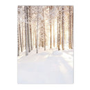 Nordic Forest House Canvas Wall Art by Axyaa - Winter Snow Fox Owl Deer Print