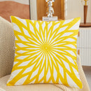Axyaa Olive Green Yellow Floral Embroidery Pillow Cover 45x45cm Square Home Decoration