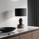 Axyaa Wood Fabric LED Table Lamp: Nordic Style Luxury Home Decor for Study, Bedroom Desk