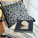 Axyaa Luxury Leopard Print Fur Throw Pillow for Bed and Sofa