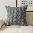 Axyaa Grey Boho Striped Corduroy Throw Pillow Covers for Farmhouse Couch