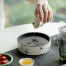 Axyaa Hand-painted Butterfly Orchid Ceramic Pot for Tea Table