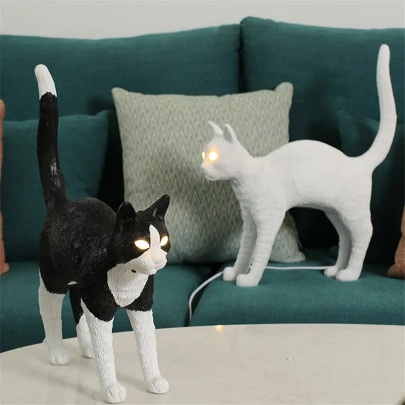 Nordic Cat Light Resin Animal Lamp for Kids Room Decor by Axyaa