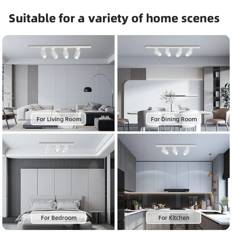 Axyaa Rotatable LED Track Light for Home, Studio, & Kitchen Spotlight