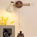 Axyaa Modern Wood Swing Arm LED Wall Lights with Pull Chain Switch