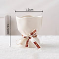 Axyaa Flower Bud Ceramic Vase Set - Aesthetic Room Decor & Table Centerpiece