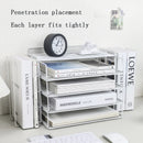 4-Tier Paper Tray Storage Box with File Holder for Desk Organization by Axyaa