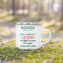 Enamel French Printed Coffee Cup with Handle - Best Thanks Gift for Atsem by Axyaa