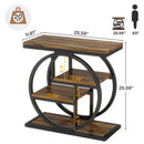 Axyaa Industrial 4-Tier Wood Side Table with Storage Shelves