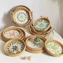 Axya Shell Rattan Storage Tray with Double Ears for Home Decor