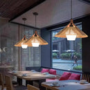 Axyaa Hemp Rope Chandelier: Japanese Wabi Sabi Pendant Lamp for Living Room Decor