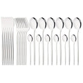 Axyaa 24-Piece Stainless Steel Dinnerware Set - Knife Fork Spoon Silverware Tableware