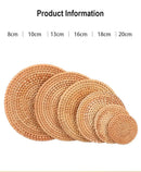 Axyaa Rattan Tea Cushion: Hand Woven Hot Insulation Coasters and Placemats