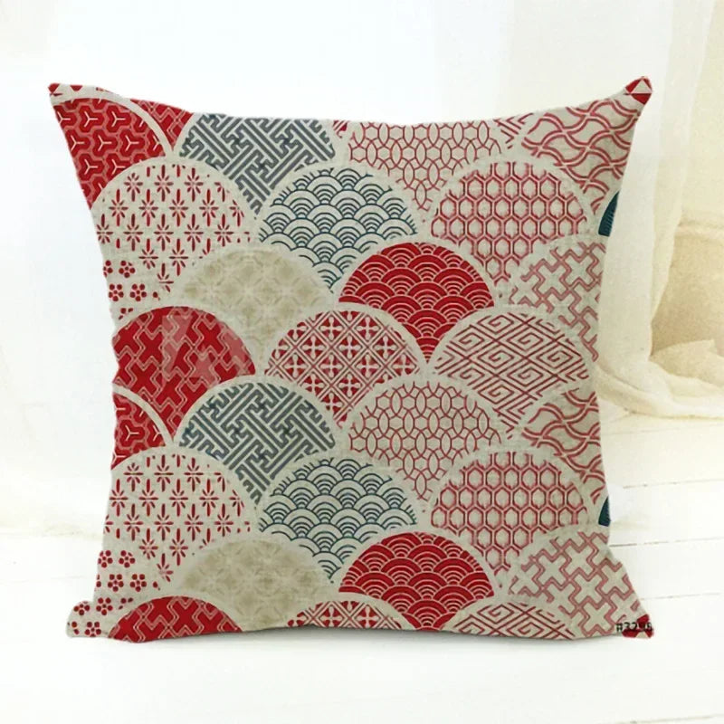 Axyaa Cartoon Animal Print Linen Cushion Cover 45*45cm
