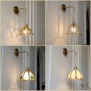 Axyaa Tiffany Style LED Wall Light Fixture Handcraft Glass Sconce Bedside Lamp