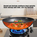 Axyaa 32cm Traditional Iron Wok Pan Non-stick High Quality Frying Cookware