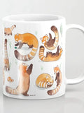 Axyaa Red Panda Lover 11oz Ceramic Coffee Mug - Cute & Cozy Gift for Friends
