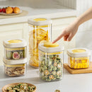 Axyaa Stackable Cereal Storage Container Vacuum Food Storage Box Transparent Jar