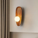 Wooden Wall Mounted Lamp with Glass Lampshade - Axyaa Vintage LED Light Fixture