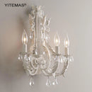 Axyaa Vintage Crystal White Wall Lamp: Elegant Lighting for Bedroom, Living Room & Nursery