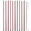 Axyaa Heart Stainless Steel Straws Set with Cleaning Brush for Drinks and Cocktails