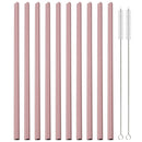Axyaa Heart Stainless Steel Straws Set with Cleaning Brush for Drinks and Cocktails