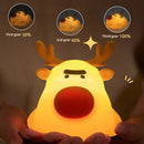 Axyaa Reindeer Silicone Night Light Touch Lamp, Rechargeable Children's Bedroom Decor