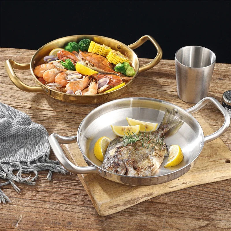 Axya Golden Army Hotpot: Thickened Double Ear Frying Pan Rice Pot & Seafood Dry Pot
