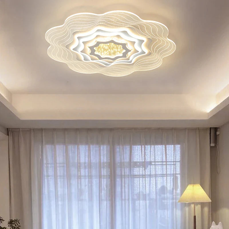 Axyaa Flowers LED Ceiling Light: Modern, Warm, Romantic, Atmospheric.