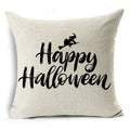 Axyaa Halloween Pattern Cushion Cover: Printed Linen Throw Pillow Case 45cm*45cm