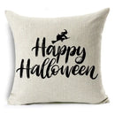 Axyaa Halloween Pattern Cushion Cover: Printed Linen Throw Pillow Case 45cm*45cm