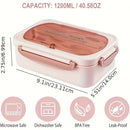 Axyaa 3-Compartment Lunch Box & Tableware Set for School Work Camping Bento Box