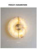 Axyaa Brass Gold LED Marble Wall Sconce Light for Living Room & Bedroom