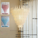 Axyaa Glass Chandeliers Chrome Metal Pendant Lights for Trendy Living Room Decor