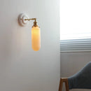Axyaa Ceramic LED Wall Sconce with Knob Switch, Nordic Modern Style for Bedroom and Bathroom