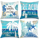 Axyaa Starfish Coconut Tree Pillowcase for Home Decor
