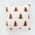 Axyaa Faux Rabbit Fur Christmas Trees Pillow Cover, Soft & Cozy Green/Black/White, 45x45cm
