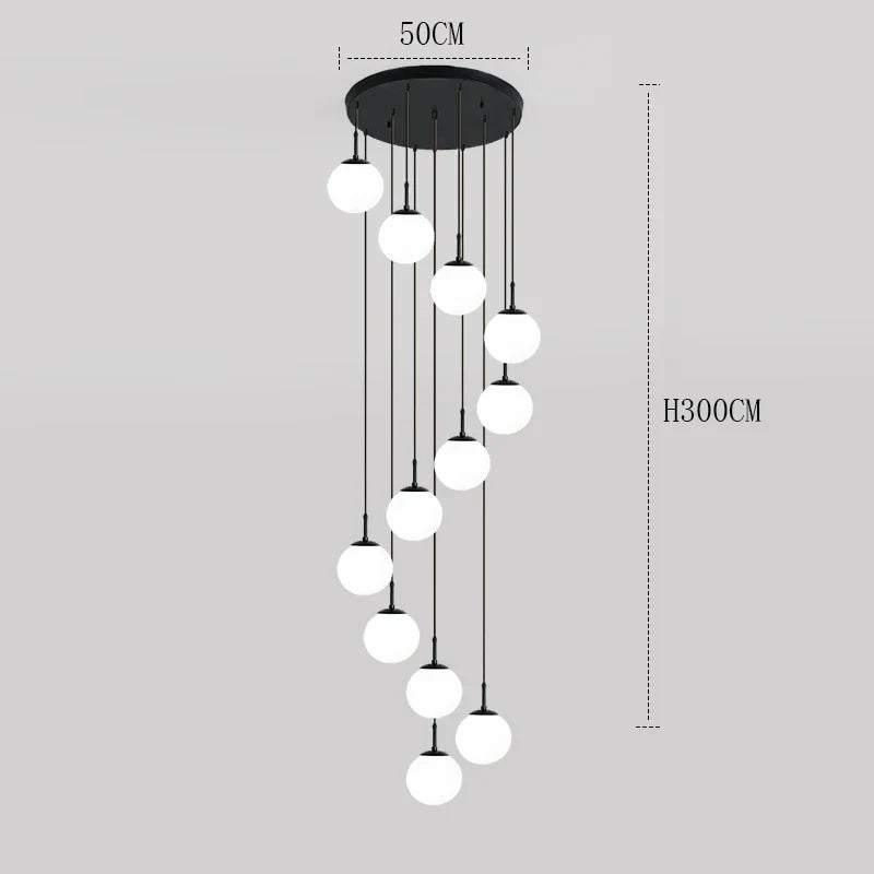 Axyaa Staircase Chandeliers LED Pendant Light for Modern Living Room Decor